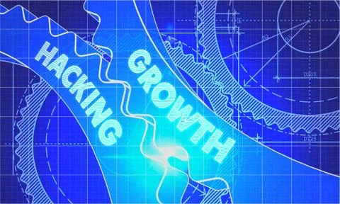 Growth Hacking on Blueprint of Cogs イラスト素材