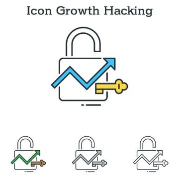 Growth Hacking flat icon design for infographics and businesses Stock Illustration