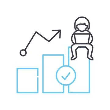 Growth hacking line icon, outline symbol, vector illustration, concept sign Stock Illustration