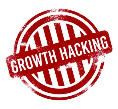 Growth Hacking - red grunge button, stamp 스톡 일러스트