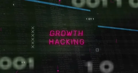 Growth hacking text and microprocessor connections against digital interface 库存影片 196888706