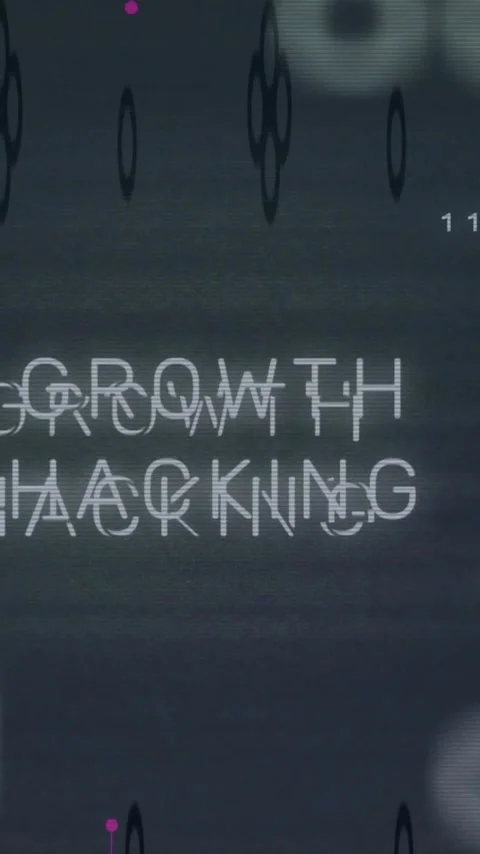 Growth hacking text animation over digital data and binary code background Stock Footage 343739683