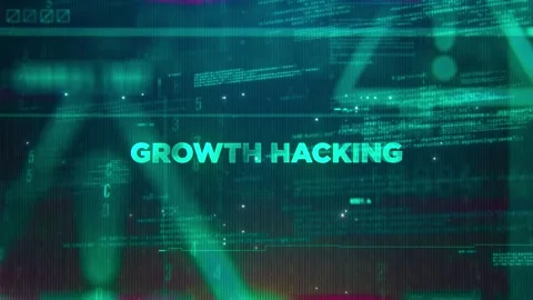 Growth Hacking Word on High Technology Futuristic Background Stock Footage 343571483