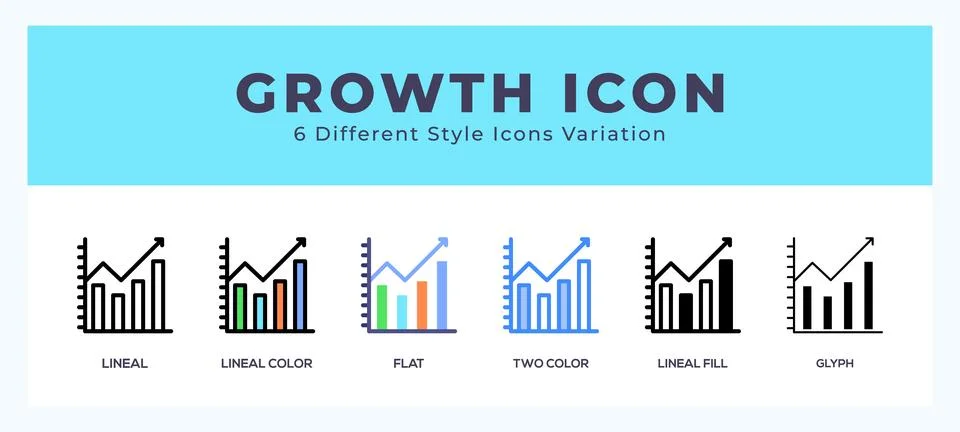 Growth icon in filled. thin line. outline stroke and flat style. Stock Illustration