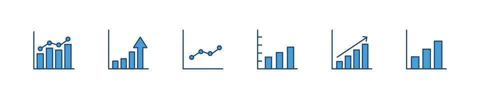 Growth icon set. Containing performance, gain, improvement, grow, chart, in.. 스톡 일러스트