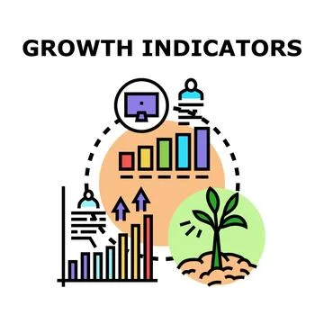 Growth indicators concept for business development progress Stock Illustration