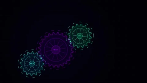 Growth Infographic Animation with Three Interlocking Rotating Gears Showing.. Vídeos de archivo 347361626