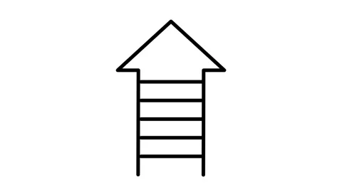 Growth Ladder Arrow Icon Stock Footage 343508907