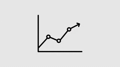 Growth Line Chart Icon Animation Seamless Loop 4K Transparent Background Stock Footage 325828990
