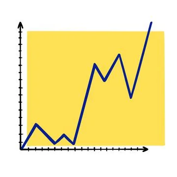 Growth line chart vector illustration, color illustration Stock Illustration