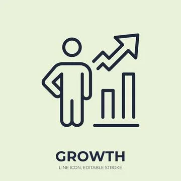 Growth line icon. Business progress linear vector illustration. Thin sign of Stockillustratie