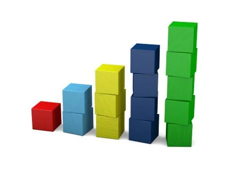 Growth made of wooden blocks Illustrazione stock
