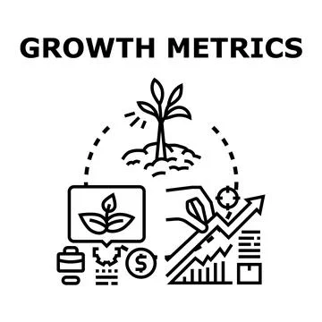 Growth metrics representing business development and progress Stock Illustration