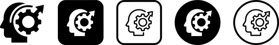 Growth Mindset and Personal Development Vector Icon Set Illustrazione stock