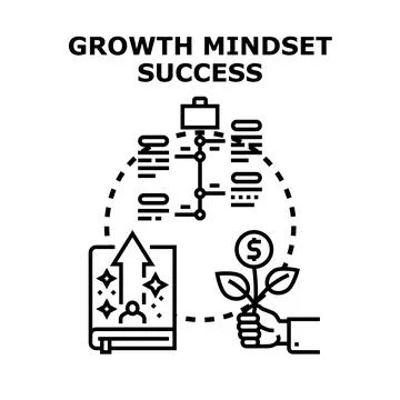 Growth mindset leading to development and business success Stock Illustration