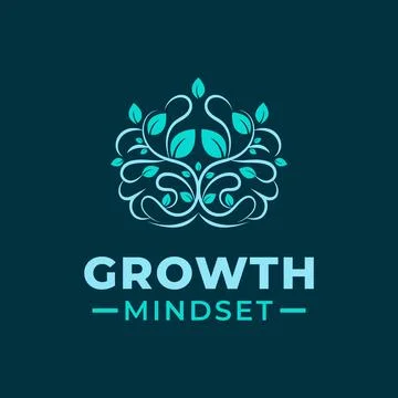 Growth Mindset logo design vector template with creative brain drawing with.. Stock Illustration
