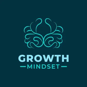 Growth Mindset logo design vector template with a creative brain. Stock Illustration