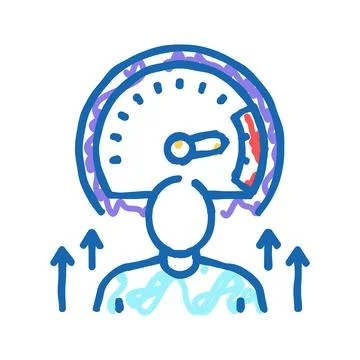 Growth mindset soft skill icon doodle illustration Stock Illustration