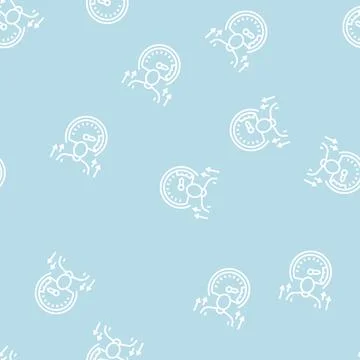 Growth mindset soft skill line seamless pattern Stock Illustration