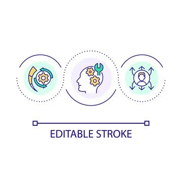 Growth mindset technique loop concept icon 스톡 일러스트
