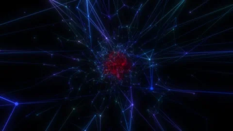 The growth of the neural node is highlighted in red. Seamless loop. Stock Footage 240892058
