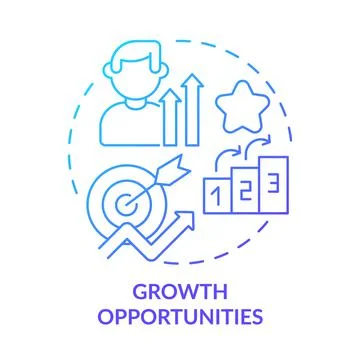 Growth opportunities blue gradient concept icon Ilustración de archivo