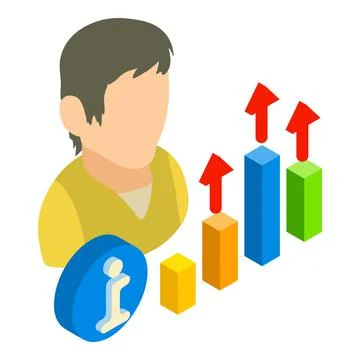 Growth optimization icon, isometric style Stock Illustration
