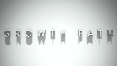 Growth path 3D title animation with shadows on a white background Stock Footage 297037233