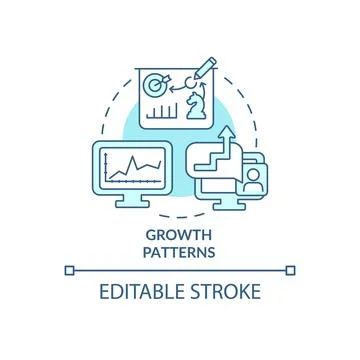 Growth patterns turquoise concept icon Illustrazione stock