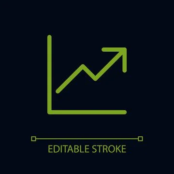 Growth pixel perfect color linear ui icon for dark theme Stock Illustration