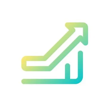 Growth pixel perfect gradient linear ui icon Stock Illustration