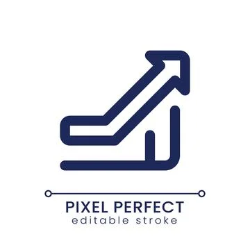 Growth pixel perfect linear ui icon Illustrazione stock