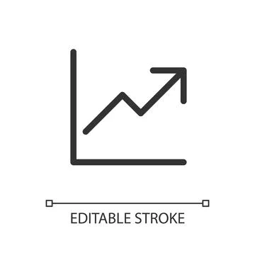 Growth pixel perfect linear ui icon Stock Illustration