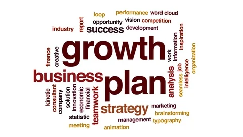 Growth plan animated word cloud. Kinetic typography. Stock Footage 113336073