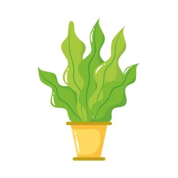 Growth plant in ceramic pot flat style icon Stock Illustration