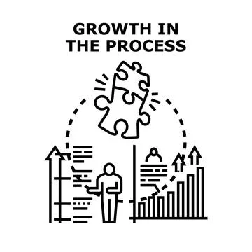 Growth process concept with business development and problem solving Stockillustratie