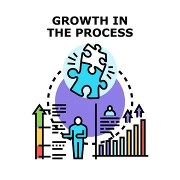 Growth process concept with business development and problem solving Stock Illustration