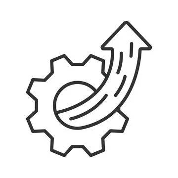 Growth progress and acceleration icon in line design Stock Illustration