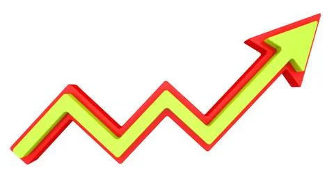 Growth progress arrow. Isolated on white background Stock Illustration