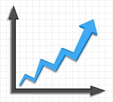 Growth Progress Blue Arrow Graph Stock Illustration