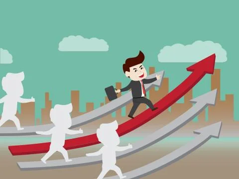 Growth of progressive business Stock Illustration