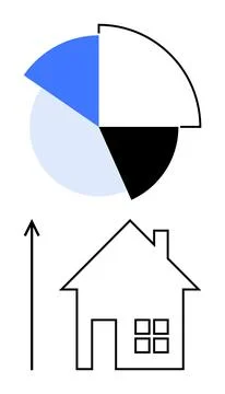 Growth in Real Estate Analyzing Data Through Rising Trends and Market Distr.. Stock Illustration