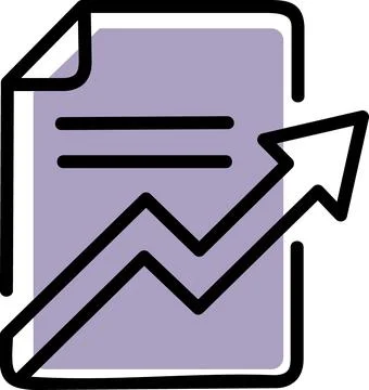 Growth report and document chart icon Stock Illustration