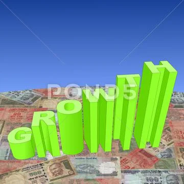 Growth with rupees Stock Illustration