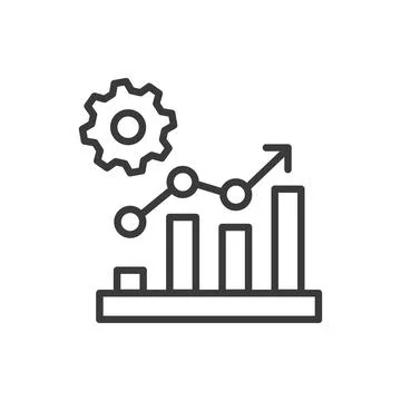 Growth settings, icon in line design. Growth, settings, progress, development イラスト素材