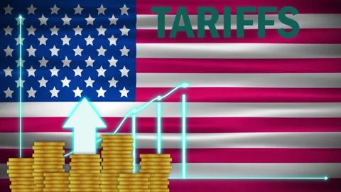 Growth sign and graph showing that usa new trade policy increased tariff pe.. Stock Footage 310852389
