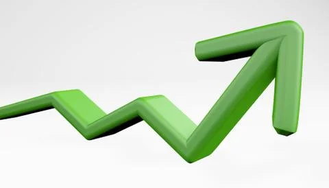 Growth sign arrow progress concept 3d rendering Stock Illustration