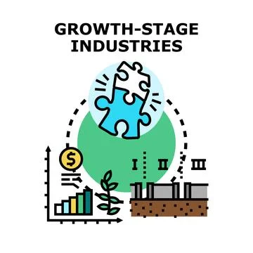 Growth stage industries developing business solutions concept Stock Illustration