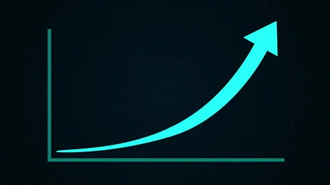 Growth Statistic Economy Graph 2d Animation with Alpha Matte Stock Footage 336292907