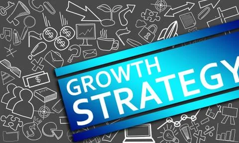 Growth strategy concept with creative icon drawings Stock-Illustration